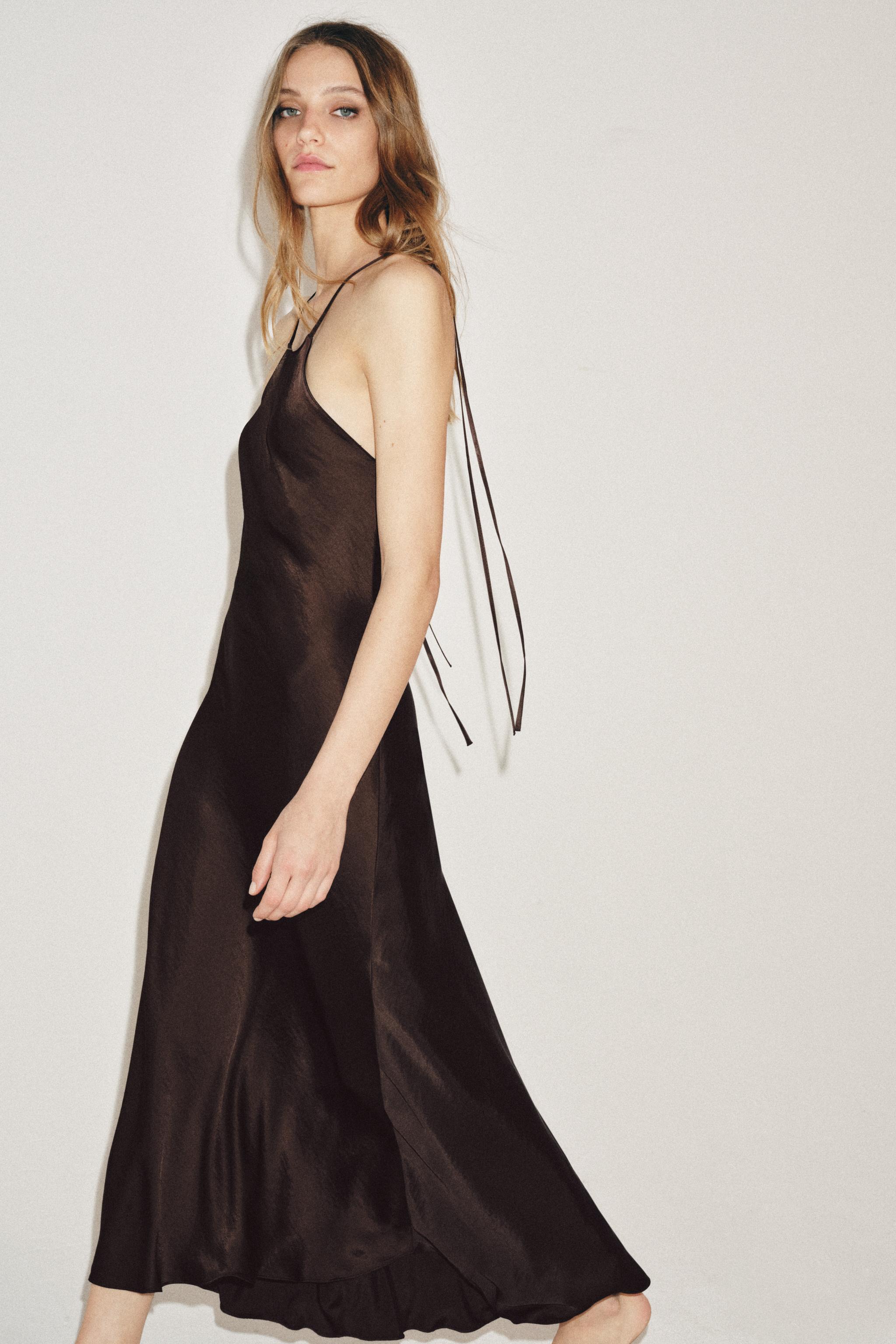 ZW COLLECTION SATIN EFFECT HALTER DRESS